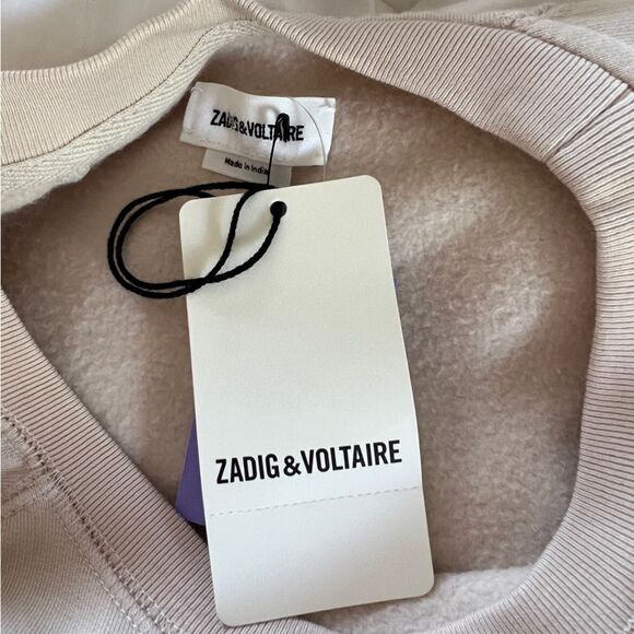 Zadig and Voltaire Cotton Camo Rock Strass Sweatshirt In Crème Large MSRP $198 - Picture 6 of 9
